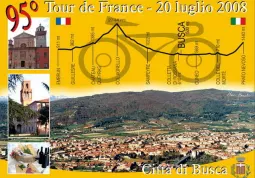 Busca, 20 luglio 2008: passa il Tour de France. La cartolina commemorativa